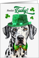 St Patrick’s Day Dalmatian Dog Feelin’ Lucky Clovers card