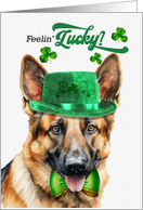 St Patrick’s Day German Shepherd Dog Feelin’ Lucky Clovers card