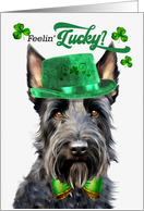 St Patrick’s Day Scottish Terrier Dog Feelin’ Lucky Clovers card