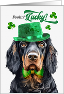 St Patrick’s Day Gordon Setter Dog Feelin’ Lucky Clovers card