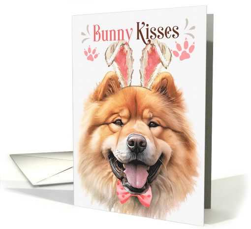 Easter Bunny Kisses Chow Chow Dog in Bunny Ears card (1757000)