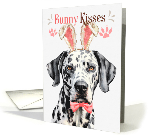 Easter Bunny Kisses Dalmatian Dog in Bunny Ears card (1757076)