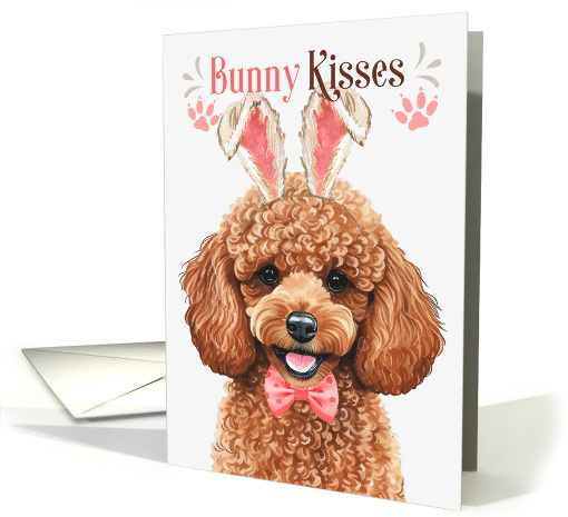 Easter Bunny Kisses Toy Poodle Dog in Bunny Ears card (1757508)