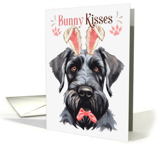 Easter Bunny Kisses Giant Schnauzer Dog in Bunny Ears card (1757578)