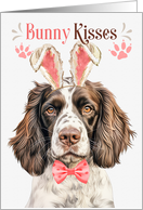Easter Bunny Kisses English Springer in Bunny Ears card