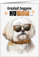 Mother’s Day Maltese Dog Greatest HuMOM Ever card