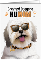 Mother’s Day Black Coton de Tulear Dog Greatest HuMOM Ever card