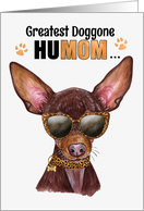 Mother’s Day Russian Toy Terrier Dog Greatest HuMOM Ever card