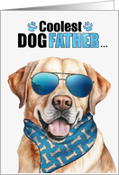 Father’s Day Yellow Labrador Retreiver Dog Coolest Dogfather Ever card