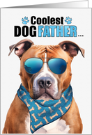 Father’s Day Tan Pitbull Dog Coolest Dogfather Ever card