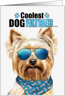 Father’s Day Blonde Yorkshire Terrier Dog Coolest Dogfather Ever card