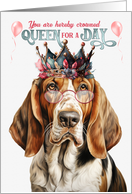 Birthday Basset Hound Dog Funny Queen for a Day card