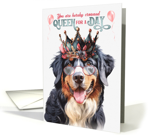 Birthday Bernese Mountain Dog Funny Queen for a Day card (1763544)