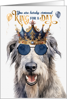 Birthday Irish Wolfhound Dog Funny King for a Day card