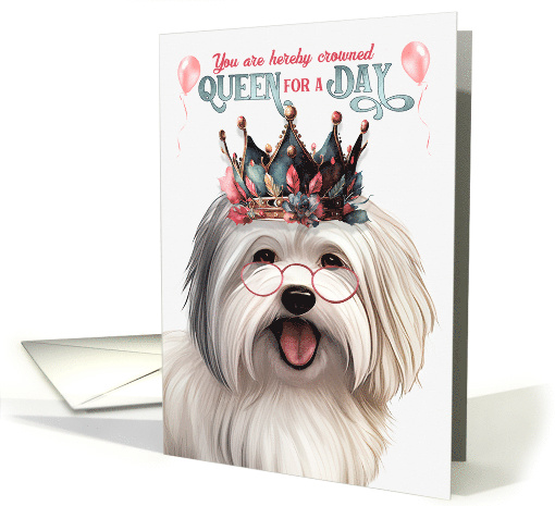 Birthday Coton de Tulear Dog Funny Queen for a Day card (1766936)