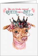 Birthday Chiweenie Dog Funny Queen for a Day card