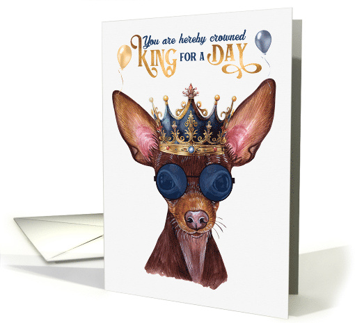 Birthday Russian Toy Terrier Dog Funny King for a Day card (1767304)