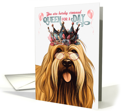 Birthday Briard Dog Funny Queen for a Day card (1767322)