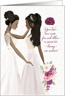 Gay Wedding Congratulations African American Brides Ranunculus card