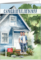 New Home Congratulations Asian Gay Couple card