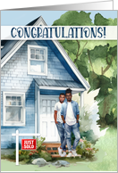 New Home Congratulations African American Gay Couple card