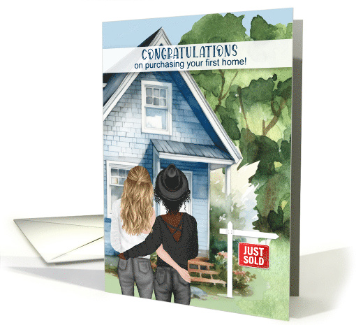 1st Home Congratulations Mixed Race Lesbian Couple card (1770436)