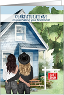 1st Home Congratulations Caucasion Lesbian Couple card