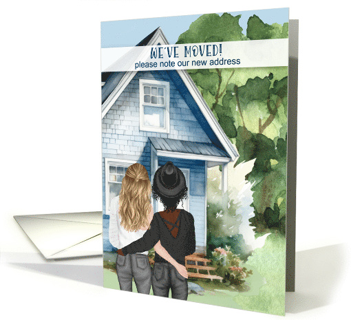 New Address We've Moved Mixed Race Lesbian Couple card (1770880)
