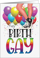 Happy Birth GAY Teen or Tween Legs in Sneakers Rainbow Colors card
