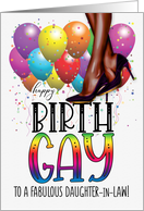 Daughter in Law Happy Birth GAY African American Female Legs card