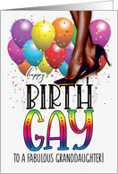 Granddaughter Happy Birth GAY African American Female Legs card