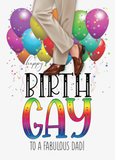 for Dad Happy Birth GAY Balloons and Rainbow Colors