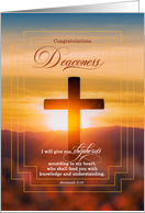 Newly Ordained Deaconess Sunset Cross with Bible Scripture card