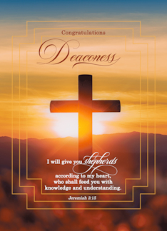 Newly Ordained Deaconess Sunset Cross with Bible Scripture