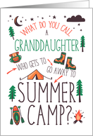 Granddaughter Funny Summer Camp Orange Green and Brown card