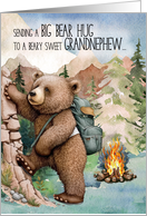Grandnephew Big Bear Hug Away at Summer Camp Woodland card