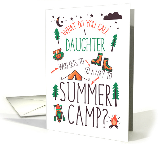 Daughter Funny Summer Camp Orange Green and Brown card (1774522)