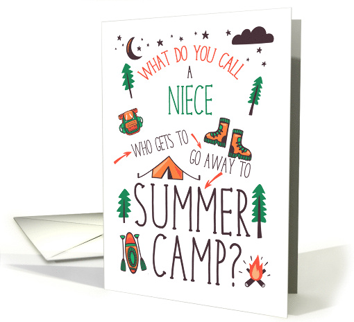 Niece Funny Summer Camp Orange Green and Brown card (1774534)