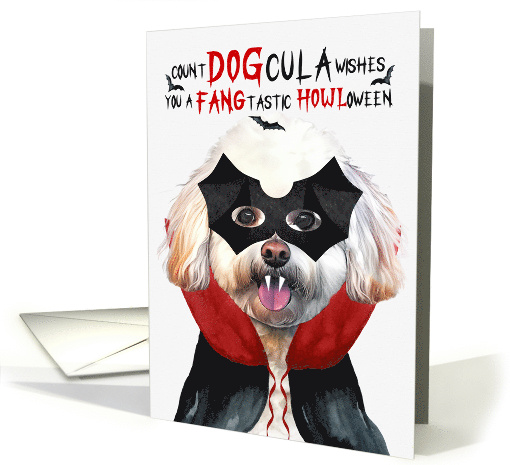 Bichon Frise Dog Funny Halloween Count DOGcula card (1777570)