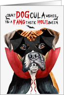 Boxer Dog Funny Halloween Count DOGcula card