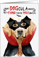 Golden Retriever Dog Funny Halloween Count DOGcula card