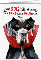 Great Dane Dog Funny Halloween Count DOGcula card