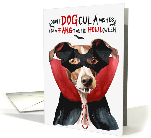 Greyhound Dog Funny Halloween Count DOGcula card (1778990)
