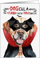 Yellow Labrador Retriever Dog Funny Halloween Count DOGcula card