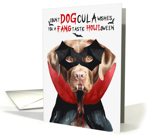 Chocolate Labrador Retriever Dog Funny Halloween Count DOGcula card