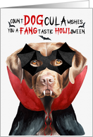 Chocolate Labrador Retriever Dog Funny Halloween Count DOGcula card