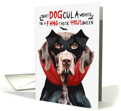 German Shorthair Pointer Dog Funny Halloween Count DOGcula card