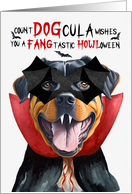 Rottweiler Dog Funny Halloween Count DOGcula card