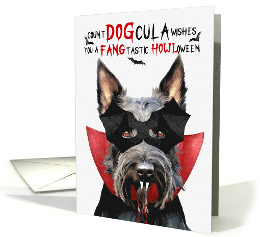 Scottish Terrier Dog Funny Halloween Count DOGcula card (1780234)
