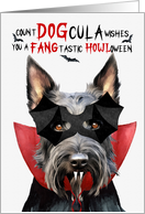 Scottish Terrier Dog Funny Halloween Count DOGcula card